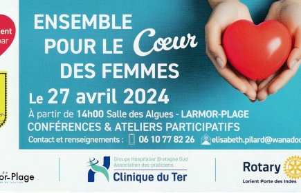 Le 27 avril 2024, salle des Algues à Larmor Plage: ensemble pour le cœur des femmes